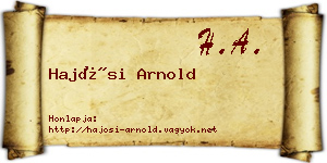 Hajósi Arnold névjegykártya