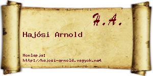 Hajósi Arnold névjegykártya